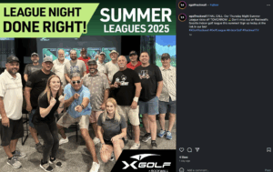 instagram post showing summer league for x-golf rockwall